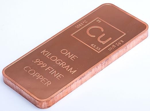 1 Kilo .999 Pure Copper Bar